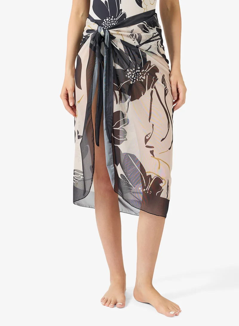 ELLA  Printed Swimsuit With Sarong for Women | Best Price UAE